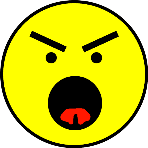 Mean Face Clip Art - Mad Face Animated Gif (530x546)