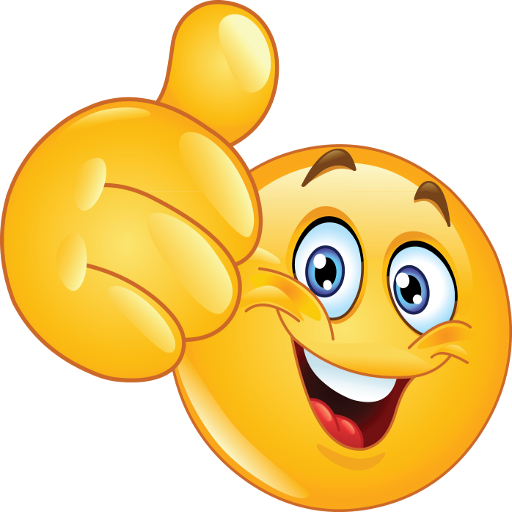 Amazed Face Clipart - Smiley Face Thumbs Up (512x512)