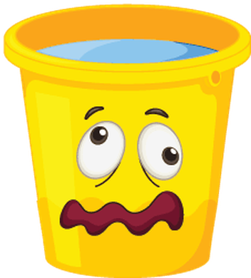 Buckets With Faces - Illustration (352x399)