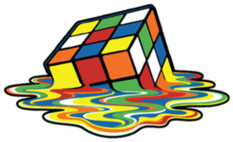 As A Youth, I Retreated Into Books As My Fortress - Melted Rubik's Cube Transparent (499x322)