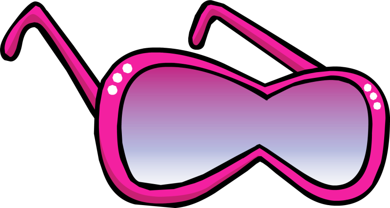 Pin Pink Sunglasses Clipart - Club Penguin Gold Glasses (850x454)