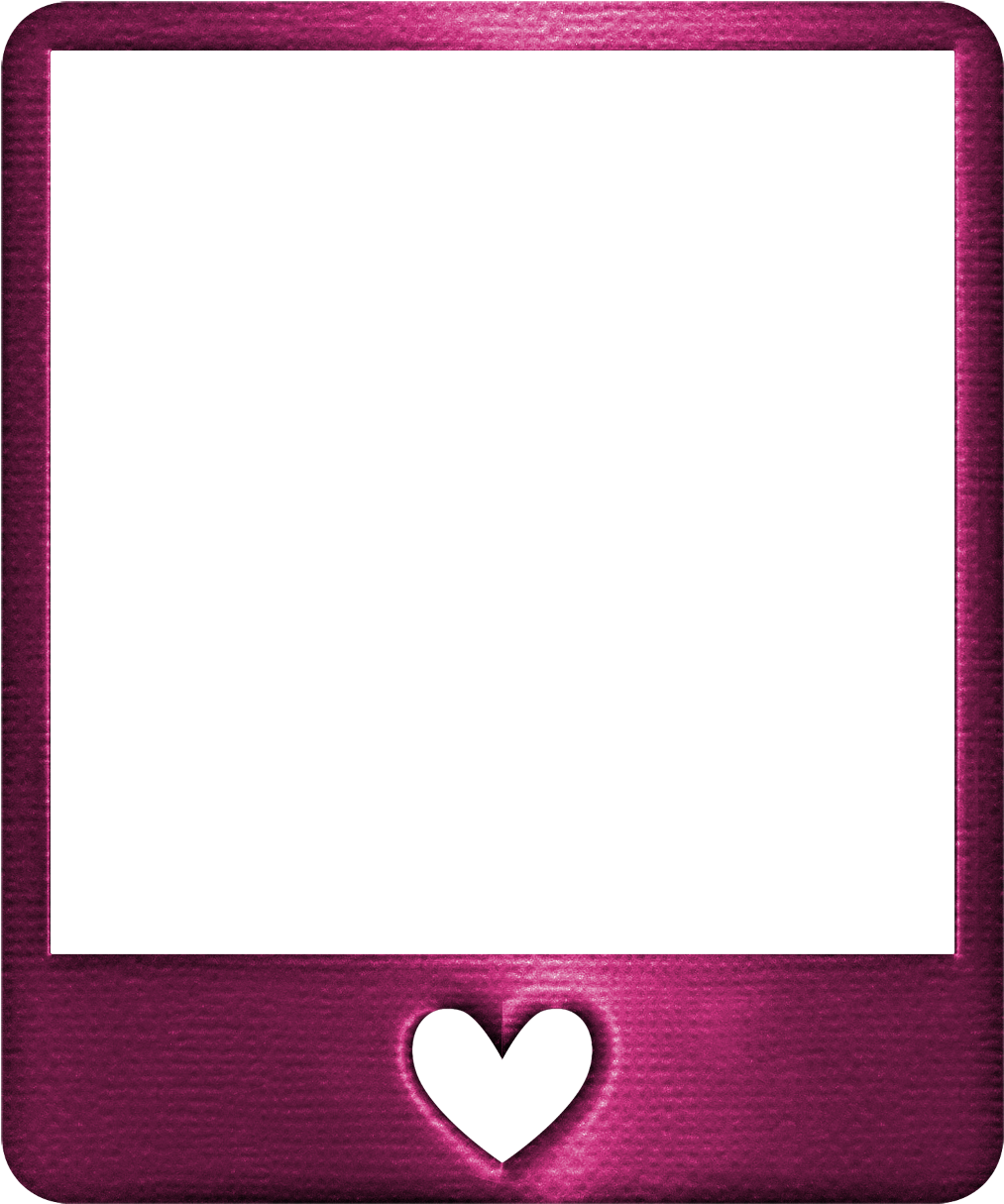 Metallic Fuschia Pink Polaroid Frame Heart Polaroidstic - Pink Metallic Frame (1500x1796)