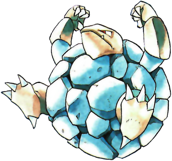 Golem Pokemon Red And Blue Official Art - Golem Pokemon Red And Blue (569x532)