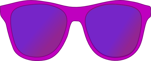 No Sunglasses Clipart - Purple Sunglasses Clipart (600x242)