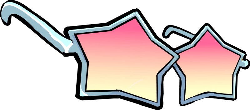 Pin Star Sunglasses Clipart - Pink Star Glasses Png (800x354)