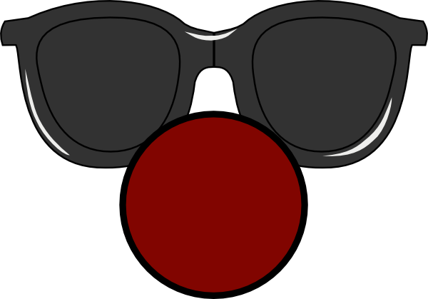 Small - Clown Nose And Glasses (600x419)