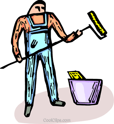 Professional Painter Royalty Free Vector Clip Art Illustration - Painting (440x480)