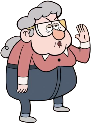 She Is An Elderly Woman, Very Short In Stature And - Old Woman Cartoon Character (415x532)