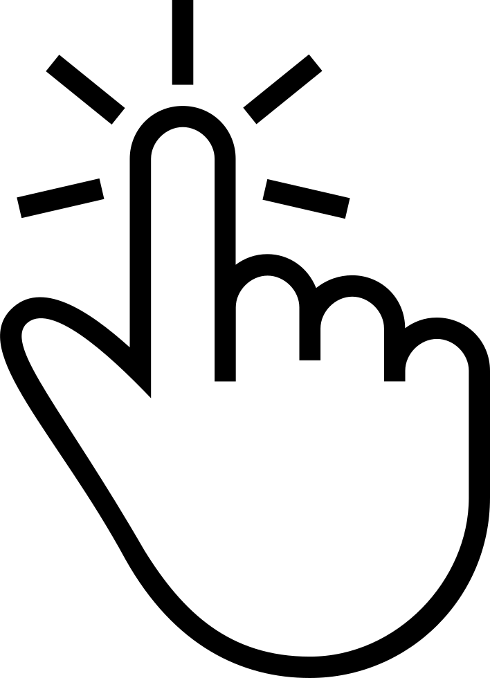 One Finger Tap Gesture Of Outlined Hand Symbol Comments - Click Icon Png (708x980)