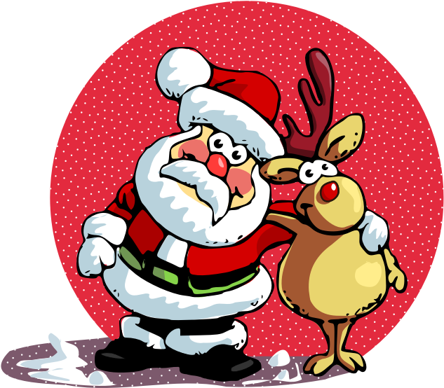 Clipart - Friends, Friends - Christmas Shopping List And Christmas Card List: Santa (833x750)