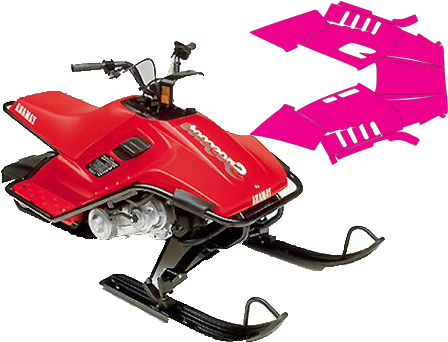 Yamaha Snoscoot Original Vector Template Snowmobile - Yamaha Snoscoot Decals (455x354)