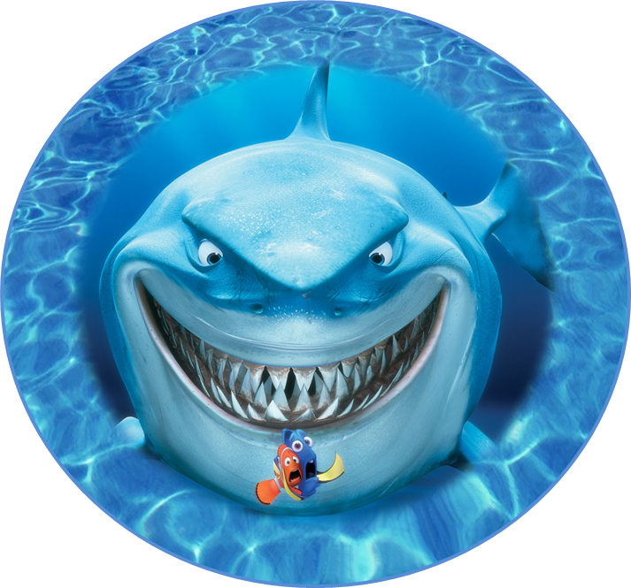 Free Finding Nemo Party Ideas - Sharks And Scuba Divers (713x665)