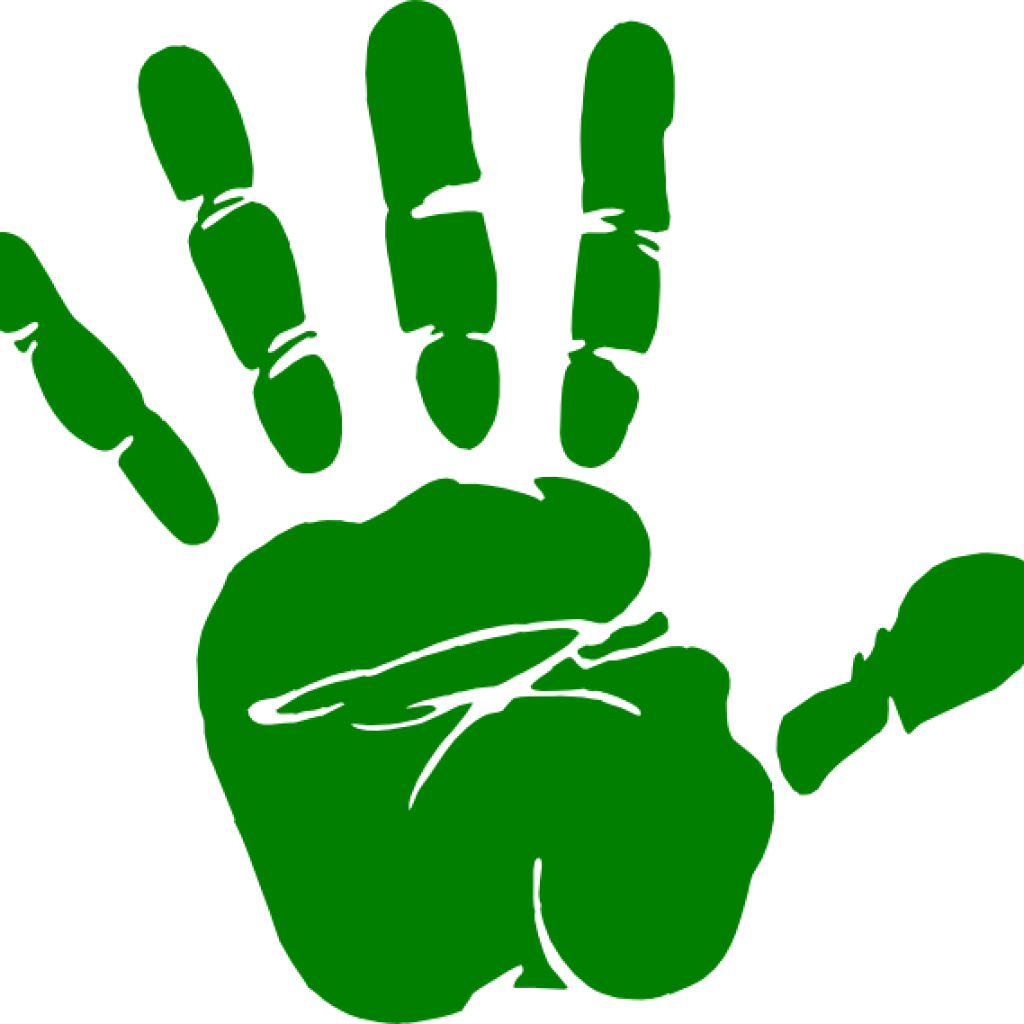 Handprint Clipart Kids Panda Free Images Animations - Green Handprint Png (1024x1024)