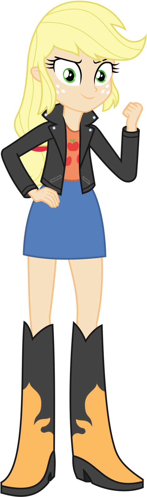 Applejack Cutie Mark Vector For Kids - Mlp Sunset Shimmer And Apple Jack (501x1594)