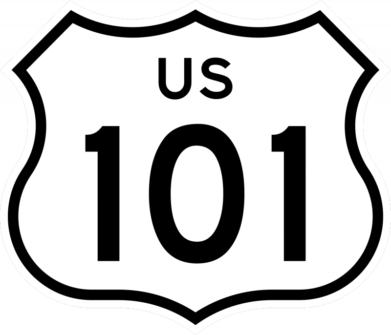 Freeway Clipart Median - U.s. Route 101 In California (800x686)