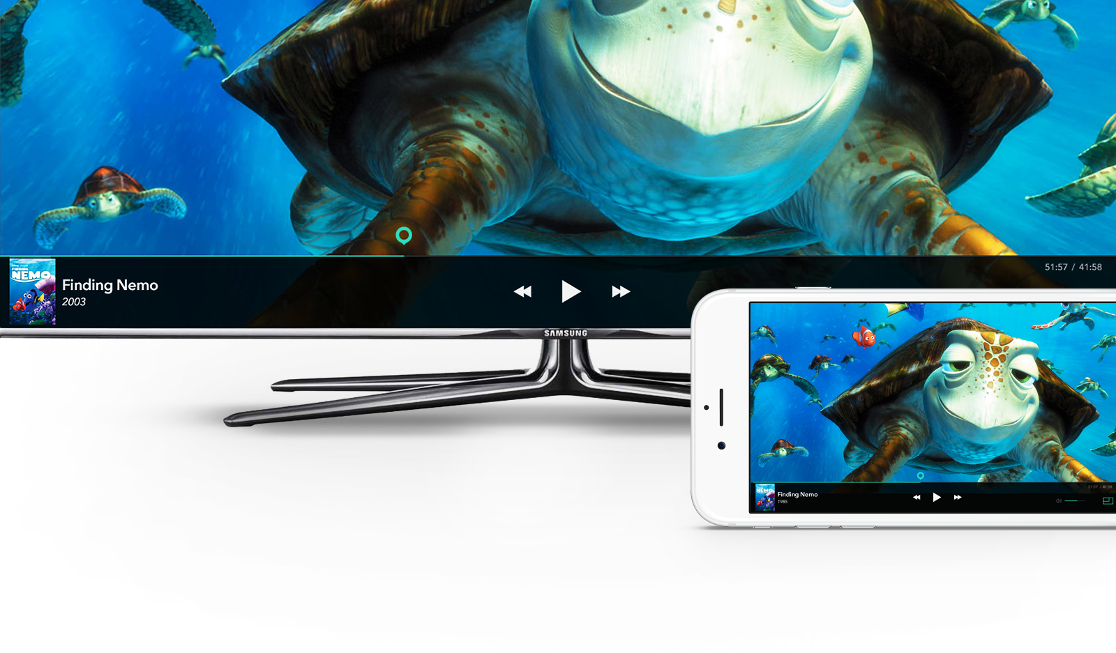 Finding Nemo Playing On A Tv And A Phone - Quality Brand 100 Inch 4:3 Electric Screen Matte White (1600x937)
