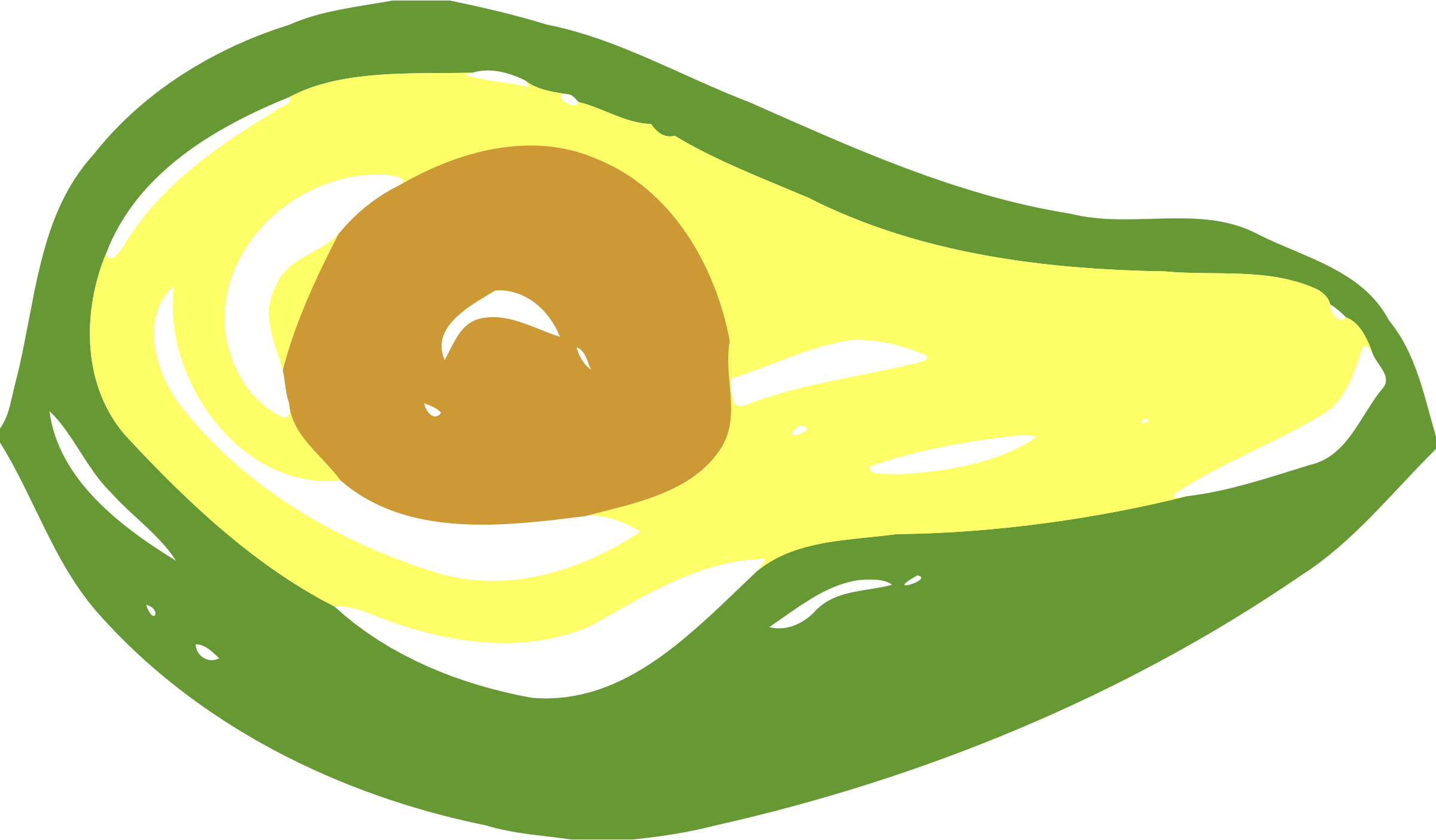 Big Image - Avocado Clipart (2400x1404)