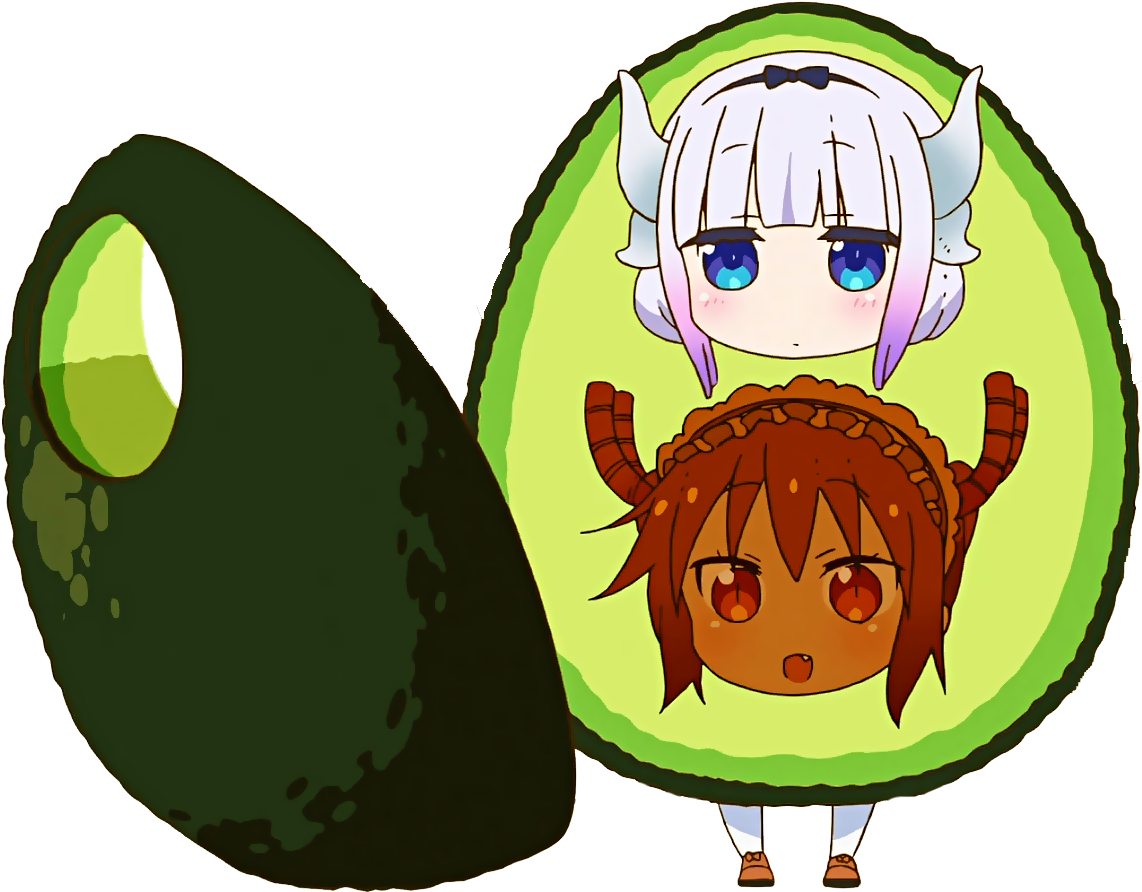 Green Produce Plant Food Fruit Cartoon Fictional Character - Miss Kobayashi's Dragon Avocado (1149x1149)