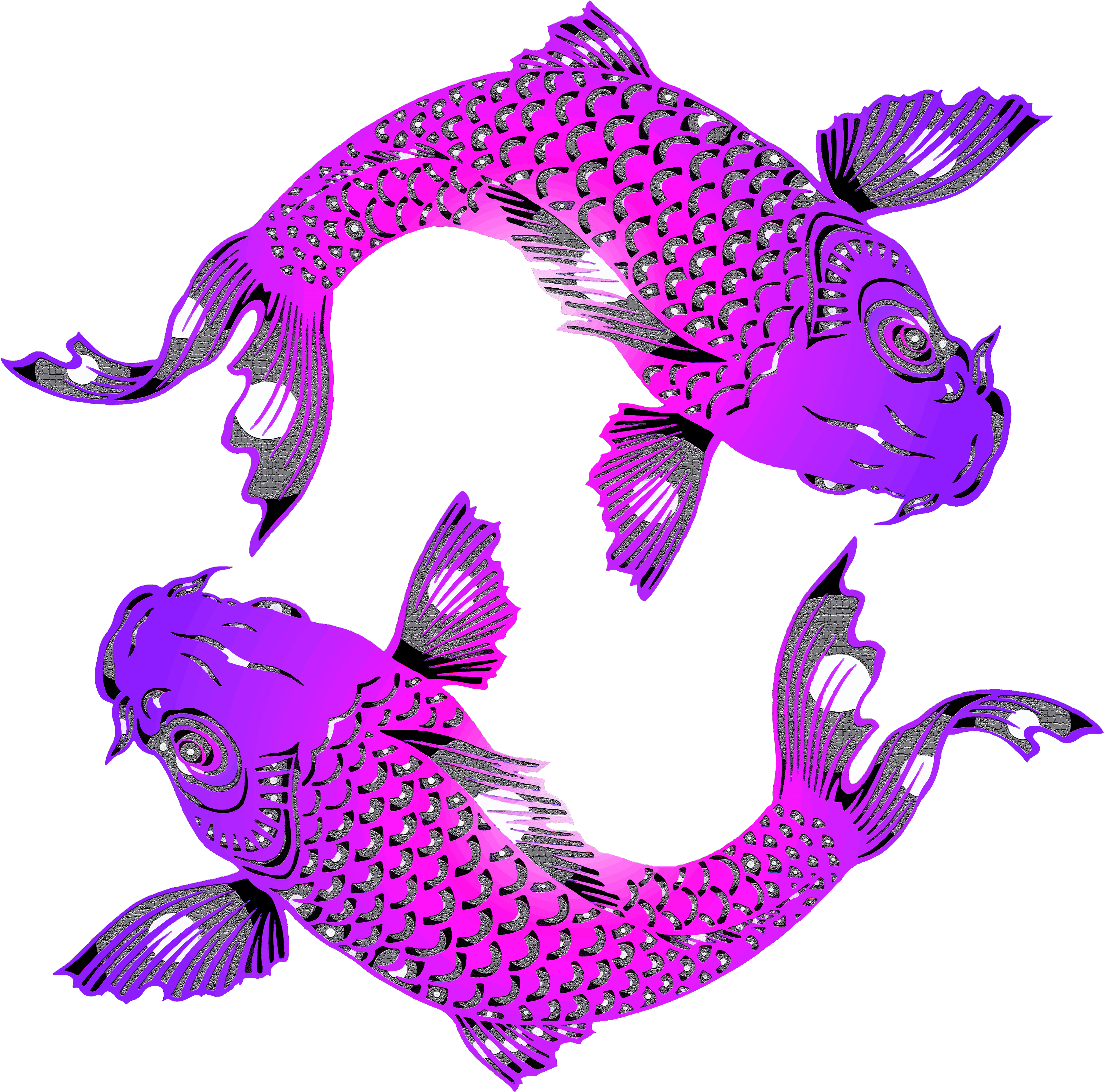 Koi Carp Fish Water Japanese Pond 1244816 - East Urban Home 'asia Floral Koi Fish' Graphic Art (6000x6000)