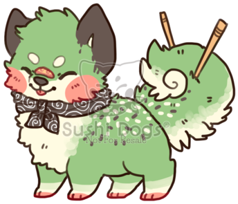 Eel And Avocado Roll By Sierrathesharkdoge - Sushi Dogs Drawings (400x345)