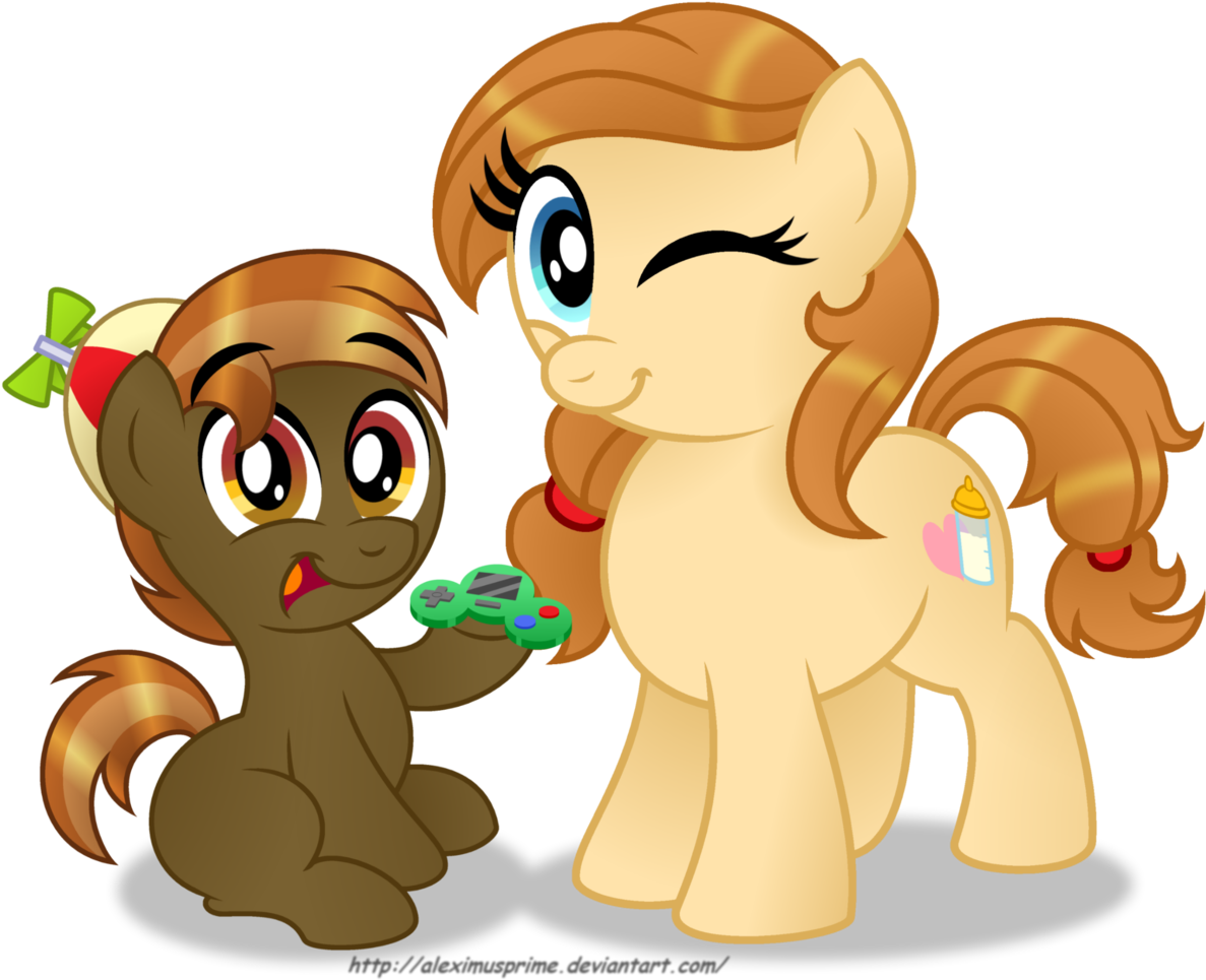 Button And His Mom By Aleximusprime Button And His - Cartoon (1280x977)