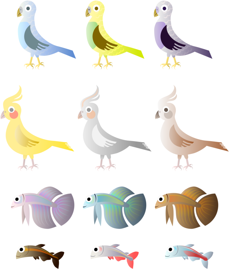 Simple Birds And Fishes By Viscious-speed - Birds And Fishes (826x967)