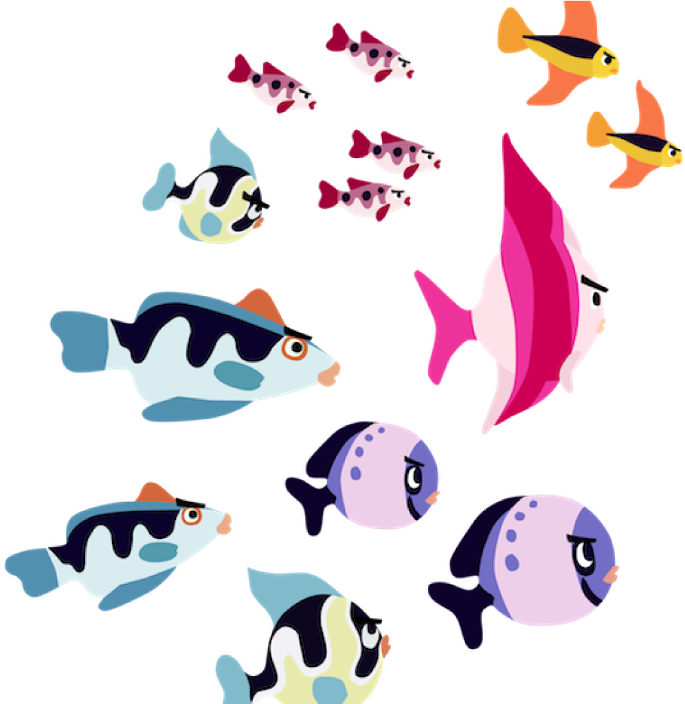 School Of Fish Clipart School Of Fish Png Transparent - Fish (1024x1024)