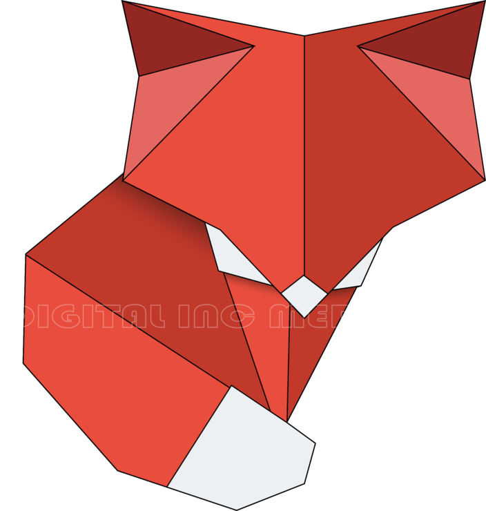 Origami Fox Flat Design Vector Image Hello Pretty Buy - Origami Fox Vector (704x740)