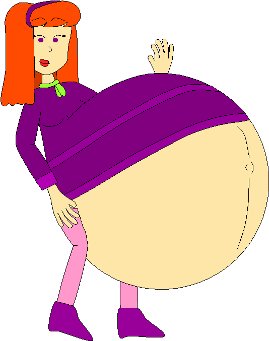 [gif] Daphne Pats Her Big Belly By Angry-signs On Deviantart - Pregnant Daphne Scooby Doo (612x704)