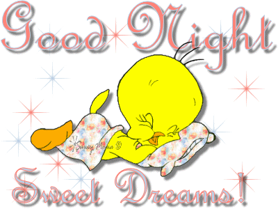 Sleeping Clipart Good Afternoon - Good Night Tweety Bird Gif (400x300)