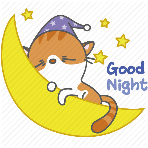 Good Night Png Transparent Images - Cat (512x512)
