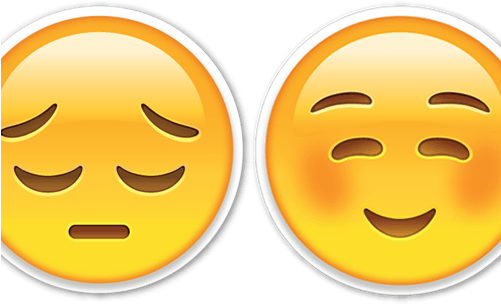 Sad Happy Emoji - Sad And Happy Emoji (500x312)