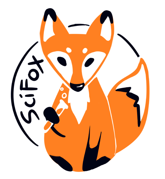 The Scifox Logo He Uses For His Scientific Content - Science (552x600)