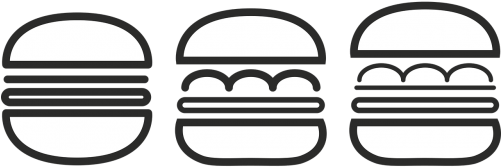 And - Burger Clipart Black And White Transparent (500x250)