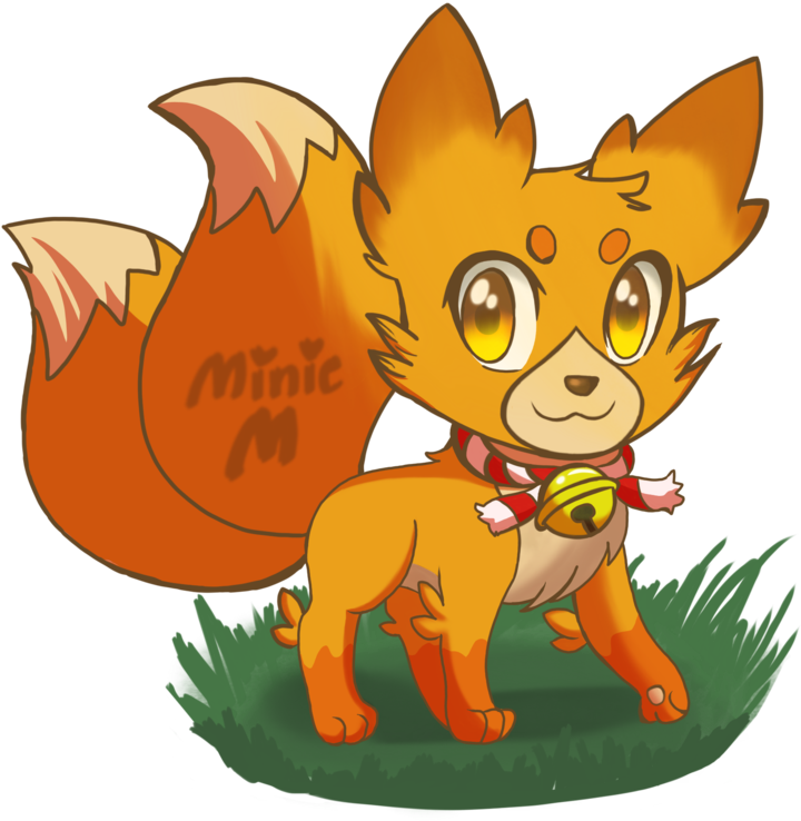 Aki The Two Tailed Fox By Miniemushroom - Cartoon (894x894)