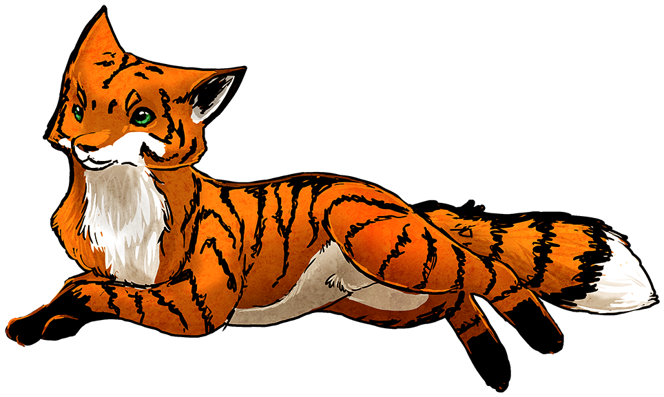 Tipez, The Striped Fox By Chertan-koraki - Digital Art (1000x714)