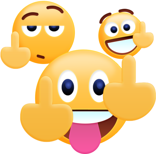 Middle Finger Emoji Sticker - Emoji With Middle Finger (512x512)