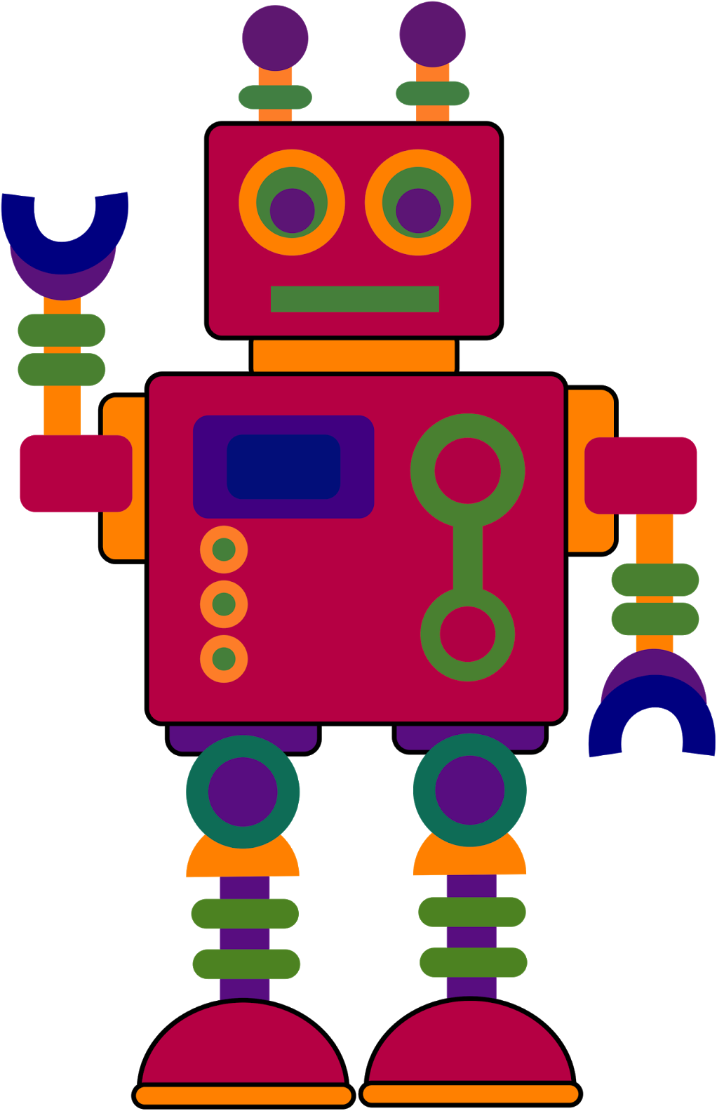 Robots - Clipart - Clip Art Robot (1049x1600)