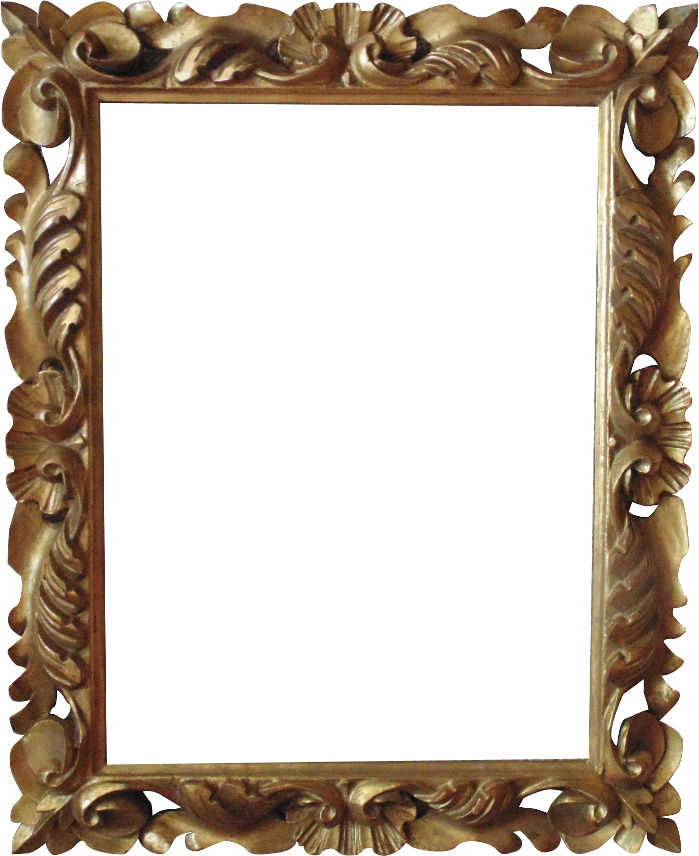 Italian Carved Wood Picture Frame For Print Painting - Wooden Mirror Frame Png (1684x1684)
