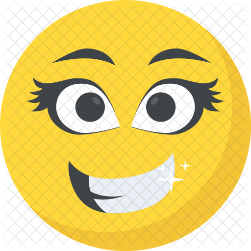 Long Lashes Emoji Icon - Cute Emoji With Eyelashes (512x512)