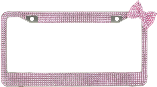 Pink Crystal License Plate Frame With Residence Picture - Pink License Plate Frames (540x290)
