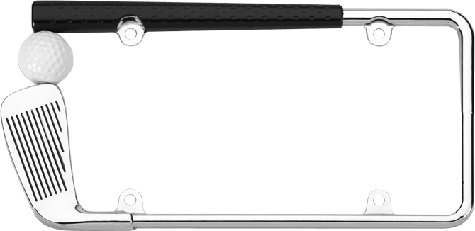 Famous Golf Club Frame Ensign - Cruiser 19509 Golf Club Style Chrome License Plate (670x326)