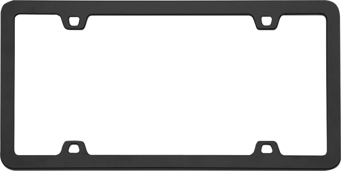 Blank Black Powder Coated License Plate Frame - Blank License Plate Frames (670x337)