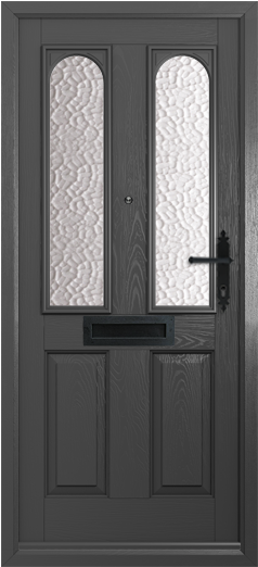 Shown In Grey, A Traditional Four Panelled Design With - Door Grey (463x600)