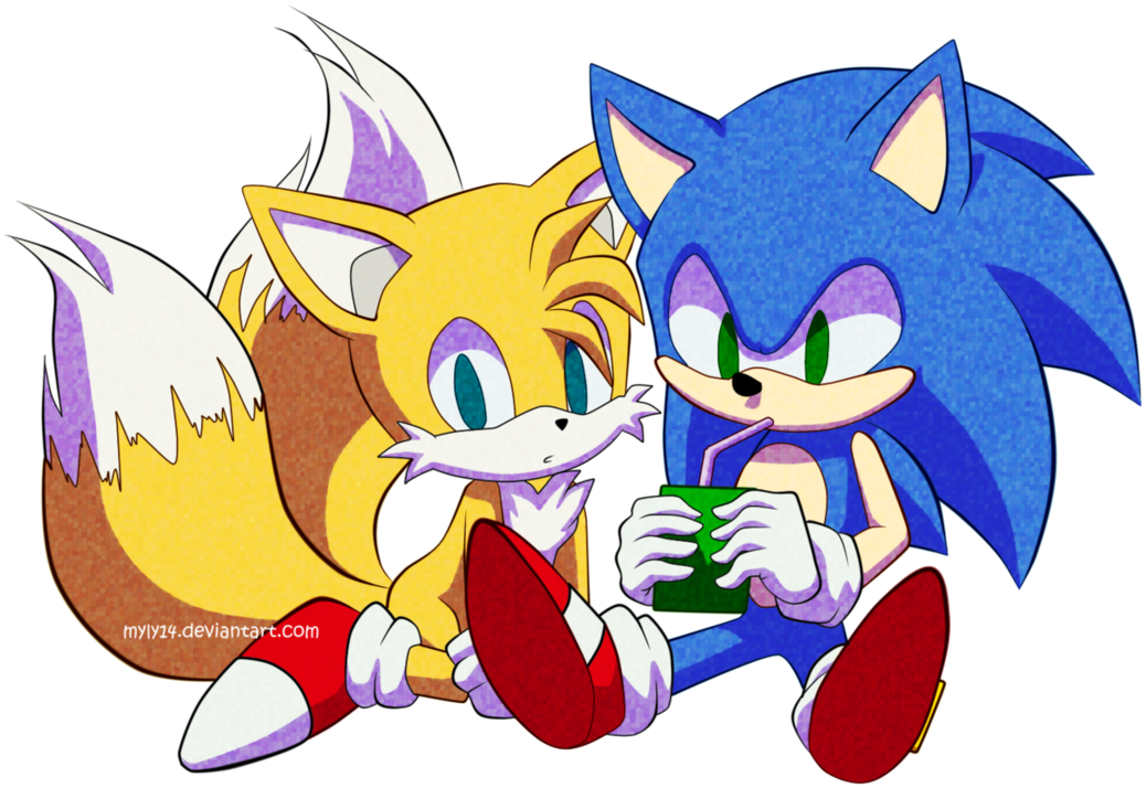 Sonic And Tails By Myly14 - Sonic And Tails Fanart (1075x743)