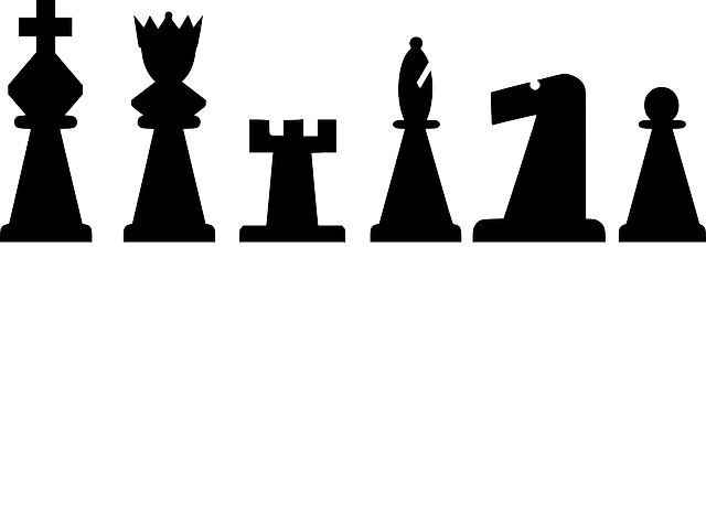 Black, Set, Outline, Drawing, Silhouette, King, Queen - Chess Pieces Clip Art (640x478)