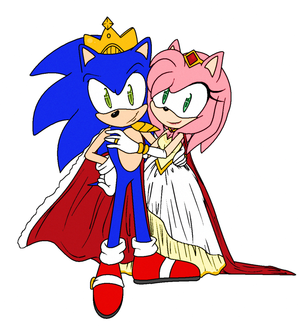 King Sonic And Queen Amy By Sherryblossom - King Sonic And Queen Amy (1024x1115)