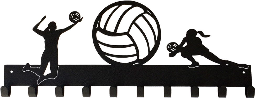 Volleyball Serve And Dig Medal Display - Silhouette (1000x400)