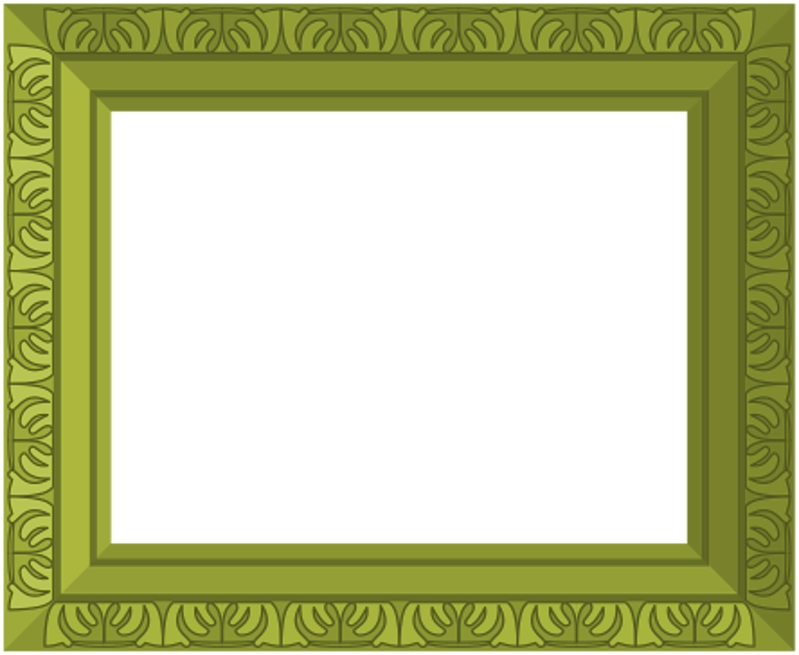 Green, Frame, Ornate, Antique - No Background Frame (878x720)