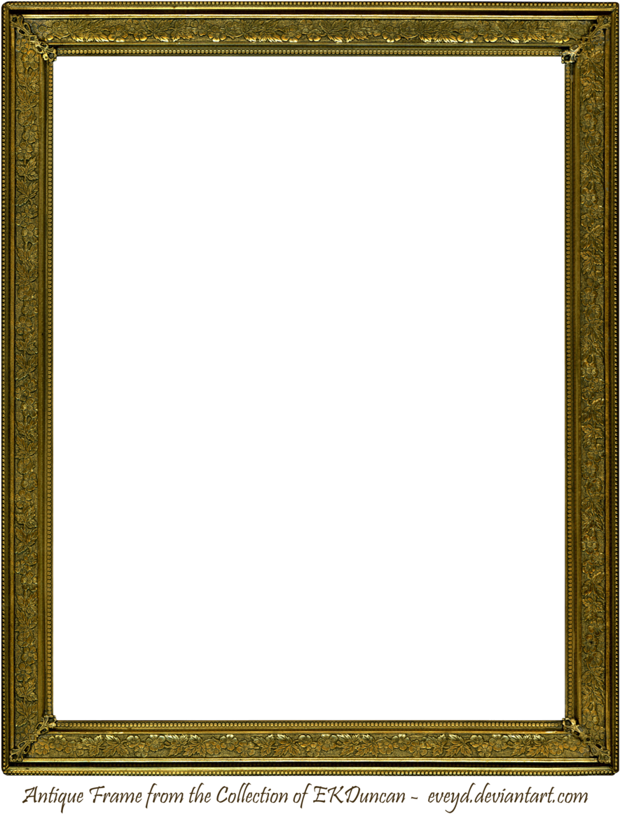 Antique Gold Vintage Frame 1 By Ekduncan By Eveyd - Square Picture Frame Png (900x1167)